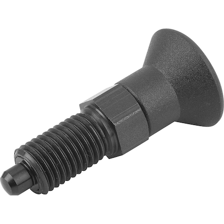 Kipp Indexing Plunger W Marker Ring Size:3 D1=M16X1, 5, D=8, Form:A Wo. Groove Wo Locknut, Steel Hardened, K1149.71308